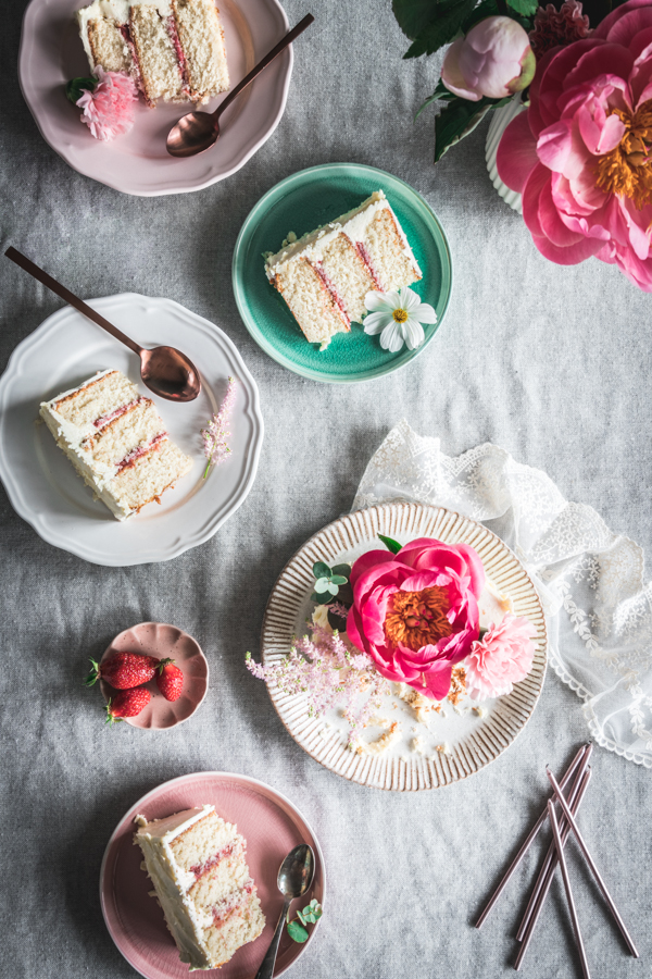 Layer cake vanille et fraises
